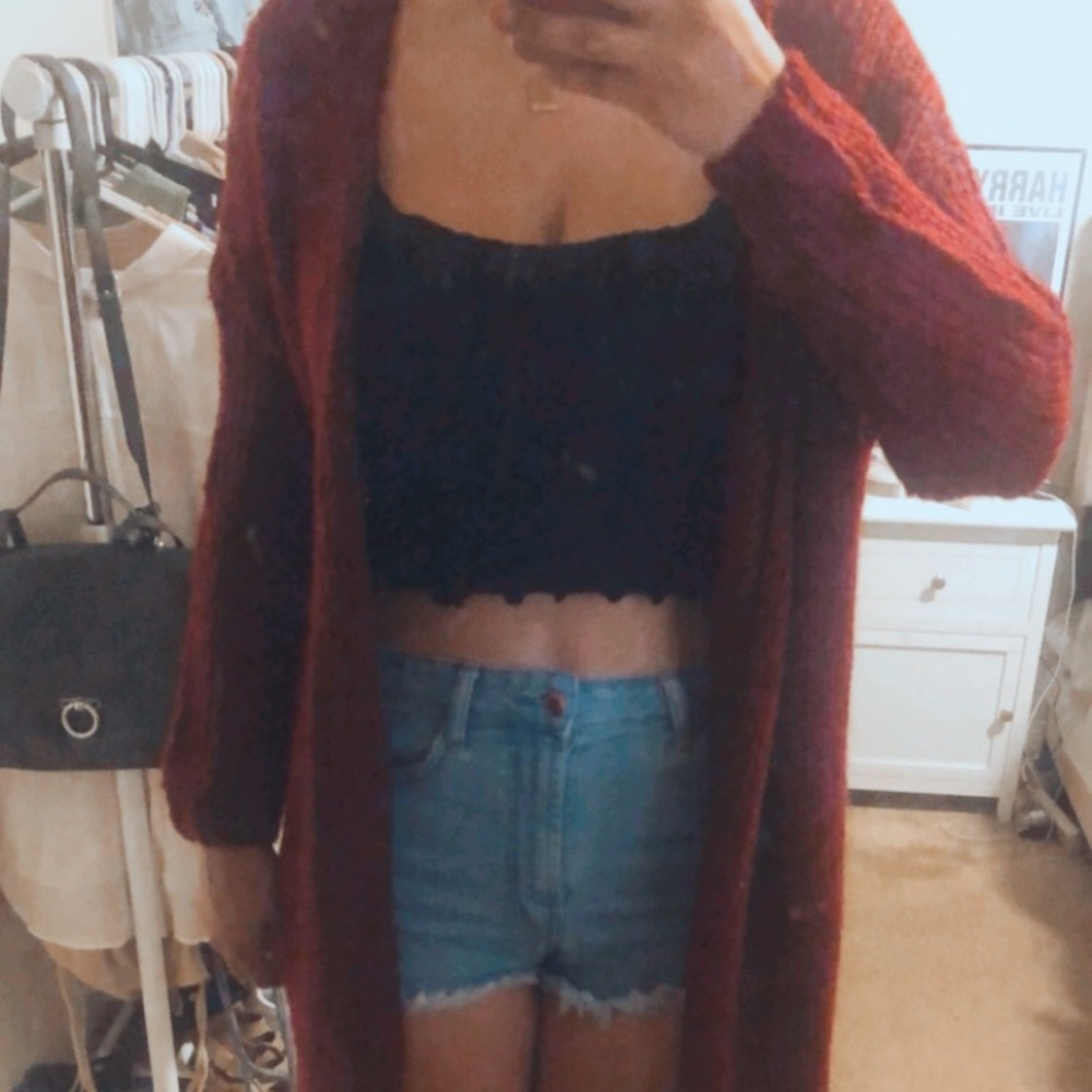 Red Fuzzy Cardigan